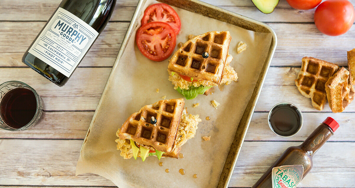 Baked Chicken and Waffle Sandwich