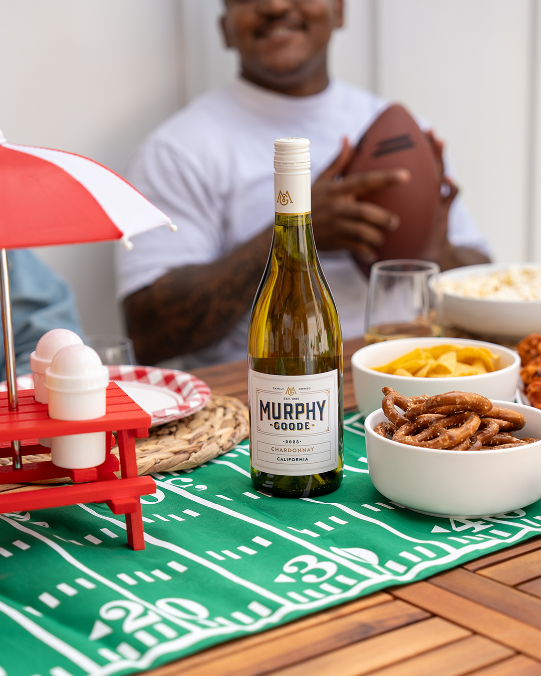 Murphy-Goode Chardonnay at game day spread picnic 