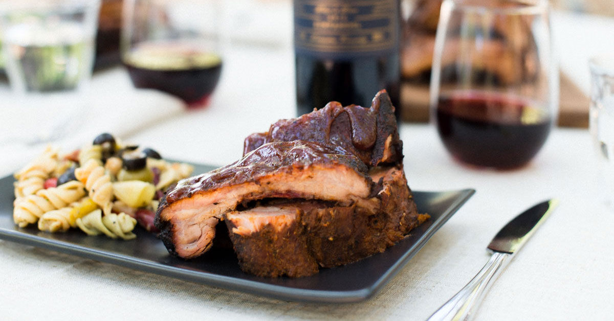 Smoked baby back ribs on a plate 