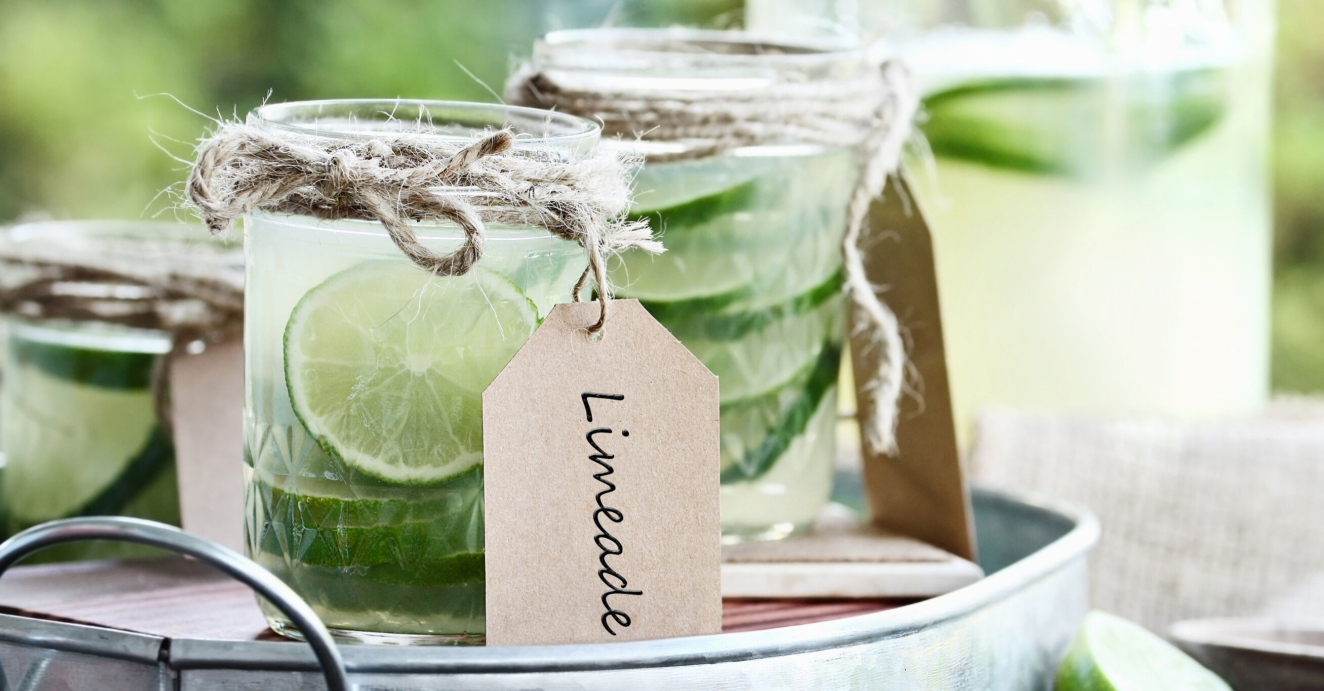 Mason Jars of limeade