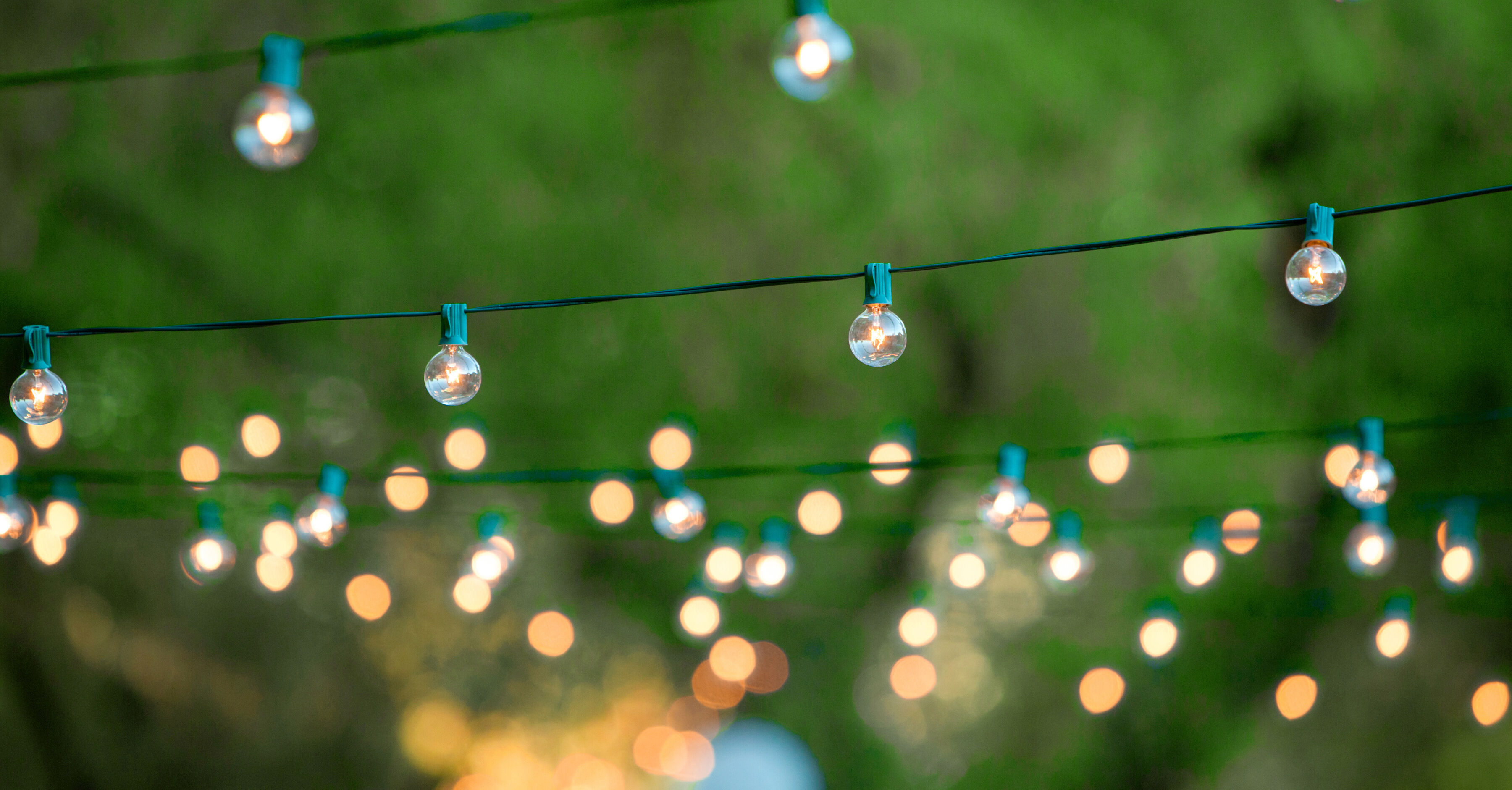 String lights strung up in background