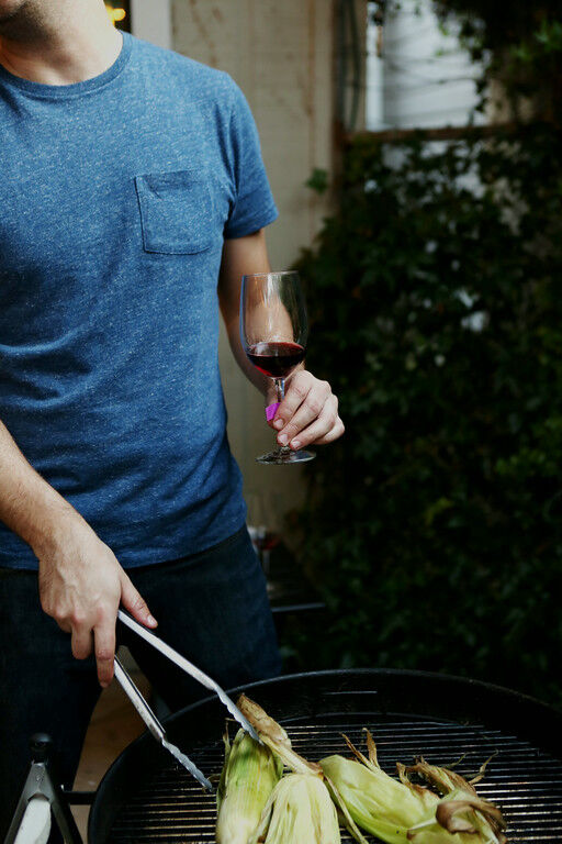 Wine and grilling corn Wine and grilling corn