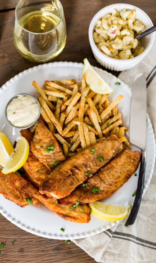 Fish Fry with wine